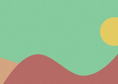 Geometrik peyzaj üretken sanat afişi çizimi