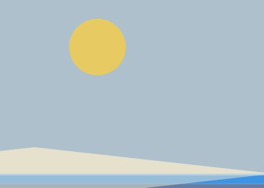 Geometrik peyzaj üretken sanat afişi çizimi