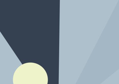 Geometrik peyzaj üretken sanat afişi çizimi