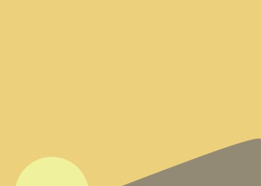 Geometrik peyzaj üretken sanat afişi çizimi