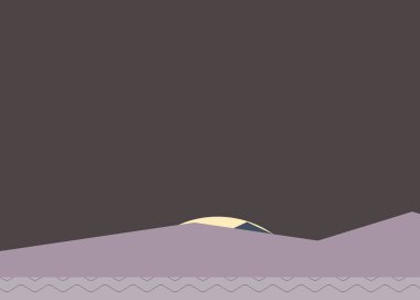 Geometrik peyzaj üretken sanat afişi çizimi