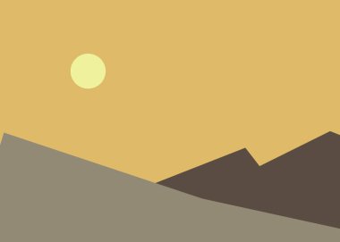 Geometrik peyzaj üretken sanat afişi çizimi