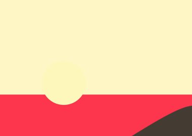 Geometrik peyzaj üretken sanat afişi çizimi