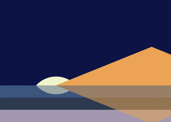 Geometrische Landschaft Generative Kunst Plakatillustration — Stockvektor