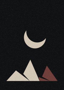 Geometrik Dağlar siluet manzara resmi