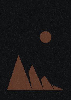 Geometrik Dağlar siluet manzara resmi