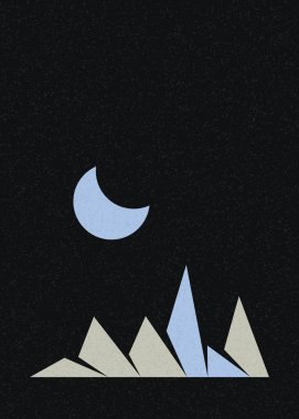 Geometrik Dağlar siluet manzara resmi