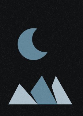 Geometrik Dağlar siluet manzara resmi