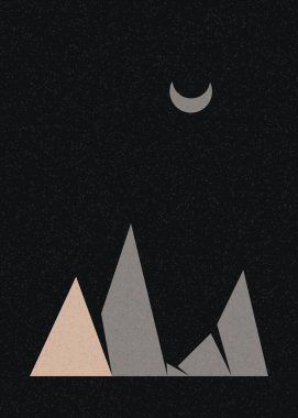 Geometrik Dağlar siluet manzara resmi