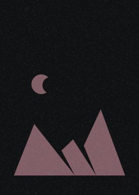 Geometrik Dağlar siluet manzara resmi