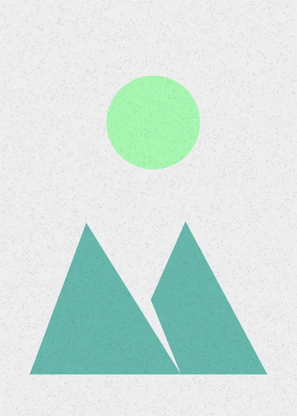 Geometric Mountains Silhouette Paesaggio Arte Poster Illustrazione — Vettoriale Stock