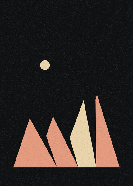 Иллюстрация плаката ландшафтного искусства геометрических гор