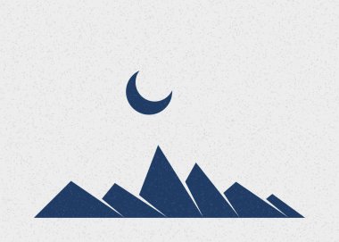 Geometrik Dağlar siluet manzara resmi