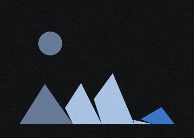 Geometrik Dağlar siluet manzara resmi