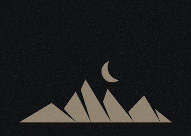 Geometrik Dağlar siluet manzara resmi