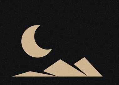 Geometrik Dağlar siluet manzara resmi