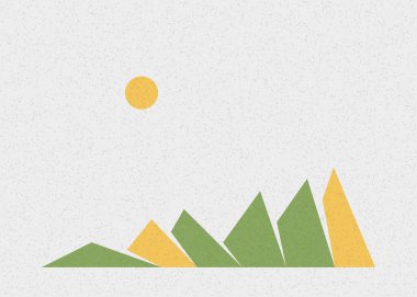 Geometrik Dağlar siluet manzara resmi