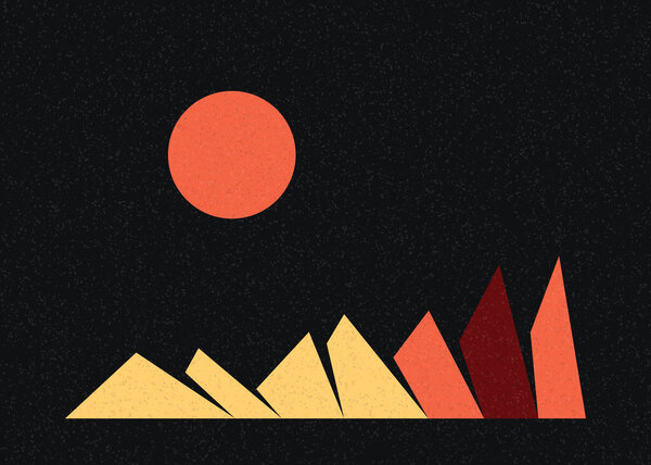 Иллюстрация плаката ландшафтного искусства геометрических гор