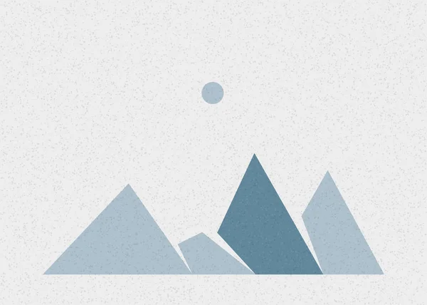 Geometriska Berg Silhuett Landskap Konst Affisch Illustration — Stock vektor