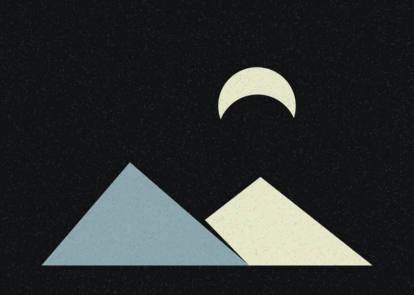 Geometric Mountains Silhouette Paesaggio Arte Poster Illustrazione — Vettoriale Stock