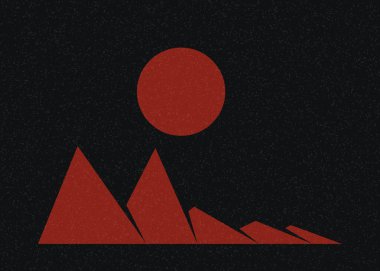 Geometrik Dağlar siluet manzara resmi