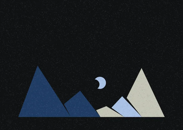 Geometric Mountains Silhouette Paesaggio Arte Poster Illustrazione — Vettoriale Stock