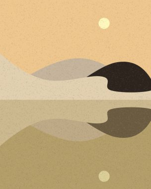 Geometrik manzara, sanat posteri, illüstrasyon