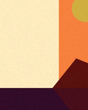 Geometrik manzara, üretken sanat posteri, vektör illüstrasyonu 