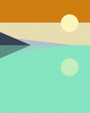 Geometrik manzara, sanat posteri, illüstrasyon