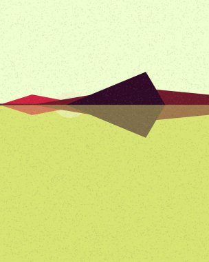 Geometrik manzara, üretken sanat posteri, vektör illüstrasyonu 