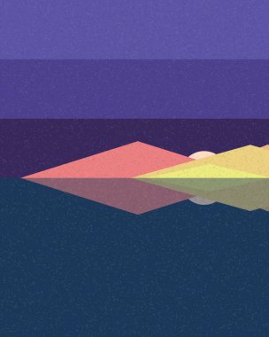 Geometrik manzara, sanat posteri, illüstrasyon