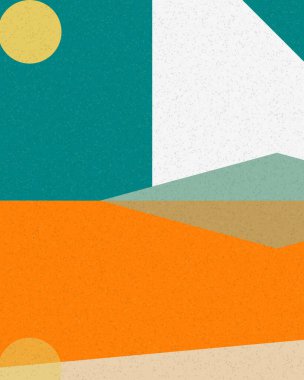 Geometrik manzara, sanat posteri, illüstrasyon