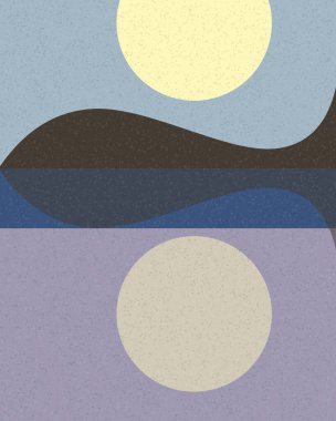 Geometrik manzara, sanat posteri, illüstrasyon