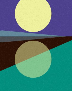 Geometrik manzara, sanat posteri, illüstrasyon