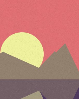 Geometrik manzara, sanat posteri, illüstrasyon