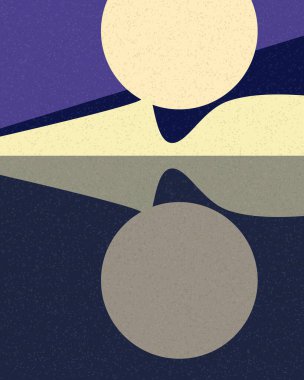 Geometrik manzara, üretken sanat posteri, vektör illüstrasyonu 