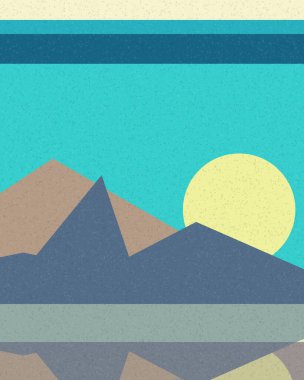 Geometrik manzara, sanat posteri, illüstrasyon