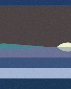 Geometrik manzara, üretken sanat posteri, vektör illüstrasyonu 