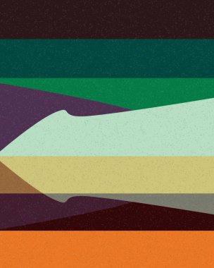 Geometrik manzara, sanat posteri, illüstrasyon