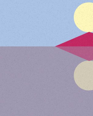 Geometrik manzara, üretken sanat posteri, vektör illüstrasyonu 