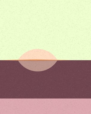 Geometrik manzara, üretken sanat posteri, vektör illüstrasyonu 