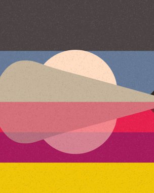 Geometrik manzara, üretken sanat posteri, vektör illüstrasyonu 