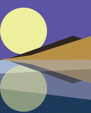 Geometrik manzara, sanat posteri, illüstrasyon