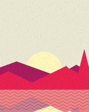 Geometrik manzara, sanat posteri, illüstrasyon