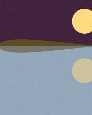 Geometrik manzara, sanat posteri, illüstrasyon