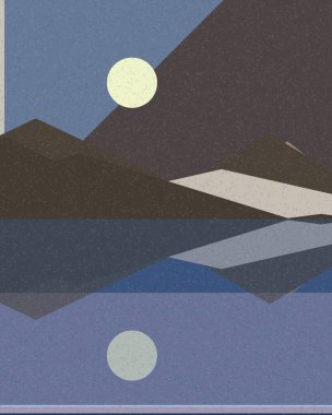 Geometrik manzara, sanat posteri, illüstrasyon