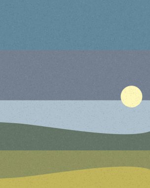 Geometrik manzara, sanat posteri, illüstrasyon