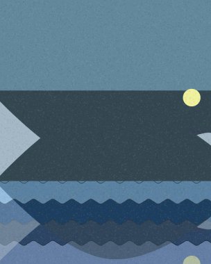 Geometrik manzara, sanat posteri, illüstrasyon