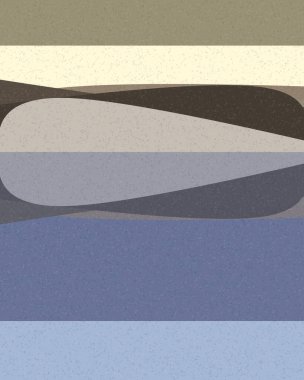 Geometrik manzara, üretken sanat posteri, vektör illüstrasyonu 