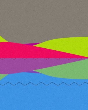 Geometrik manzara, üretken sanat posteri, vektör illüstrasyonu 